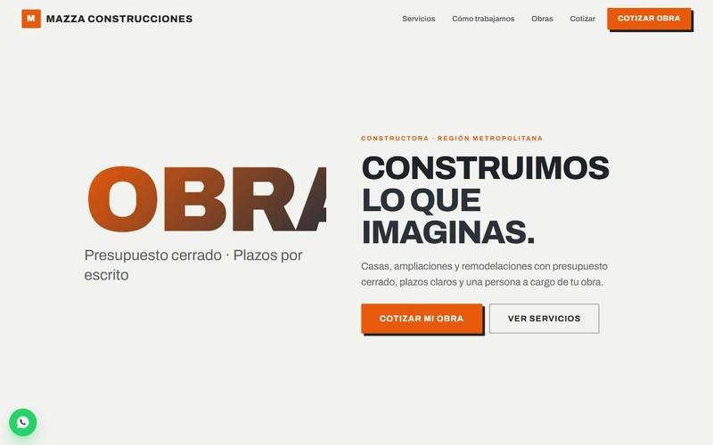 Vista de escritorio de Mazza Construcciones