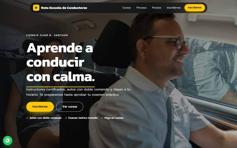 Vista de escritorio de Ruta Escuela de Conductores