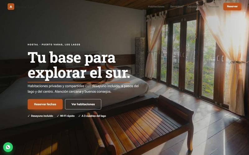 Vista de escritorio de Hostal Los Alerces