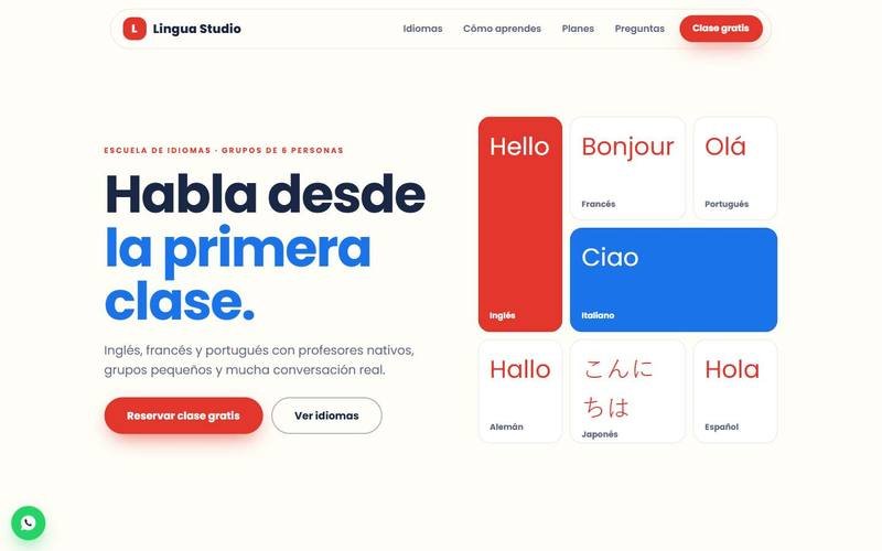 Vista de escritorio de Lingua Studio