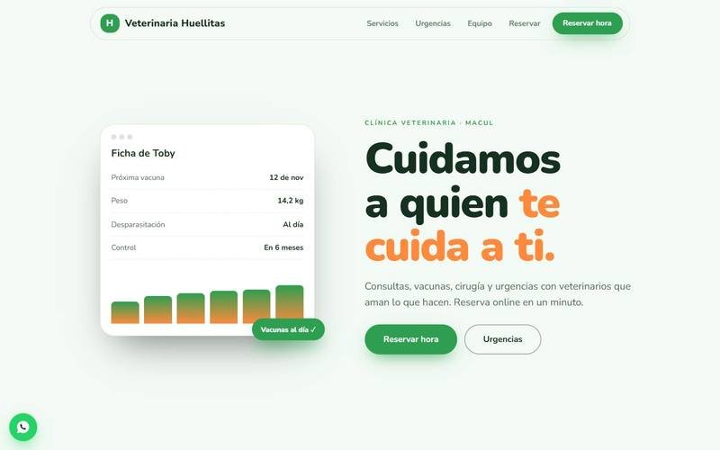Vista de escritorio de Veterinaria Huellitas